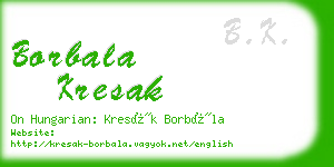 borbala kresak business card